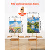 VEVOR Studio H-Frame Easel Holds Canvas Up to 35.43" Solid Beech Wood Frame, For Artists Painting, Adjustable Height & Angle, Multi-Function Wooden Art Easel with Storage Box & Trays, Natural Color