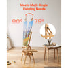 VEVOR Studio H-Frame Easel Holds Canvas Up to 35.43" Solid Beech Wood Frame, For Artists Painting, Adjustable Height & Angle, Multi-Function Wooden Art Easel with Storage Box & Trays, Natural Color