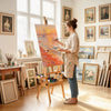 VEVOR Studio H-Frame Easel Holds Canvas Up to 35.43" Solid Beech Wood Frame, For Artists Painting, Adjustable Height & Angle, Multi-Function Wooden Art Easel with Storage Box & Trays, Natural Color