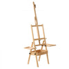 VEVOR Studio H-Frame Easel Holds Canvas Up to 35.43" Solid Beech Wood Frame, For Artists Painting, Adjustable Height & Angle, Multi-Function Wooden Art Easel with Storage Box & Trays, Natural Color