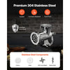 VEVOR Manual Meat Grinder, 304 Stainless Steel Hand Crank Meat Mincer with Steel Table Clamp, Sausage Stuffer with 2 Cutting Plates & Sausage Tube, Food Grinder for Beef Chili Pork Kitchen Tabletop