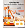 VEVOR Manual Citrus Juicer, 15" Tall Hand Press Orange Juicer, Manual Fresh Juice Extractor for Lemon Pomegranate Grapefruit, Heavy-Duty Cast Iron, Easy to Clean, Home & Commercial Use, Orange
