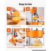 VEVOR Manual Citrus Juicer, 15" Tall Hand Press Orange Juicer, Manual Fresh Juice Extractor for Lemon Pomegranate Grapefruit, Heavy-Duty Cast Iron, Easy to Clean, Home & Commercial Use, Orange