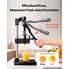 VEVOR Manual Citrus Juicer, 19" Tall Hand Press Oranges Juicer, Manual Fresh Juice Extractor for Lemon Pomegranate Grapefruit, Heavy-Duty Cast Iron, Easy to Clean, Home & Commercial Use, Black