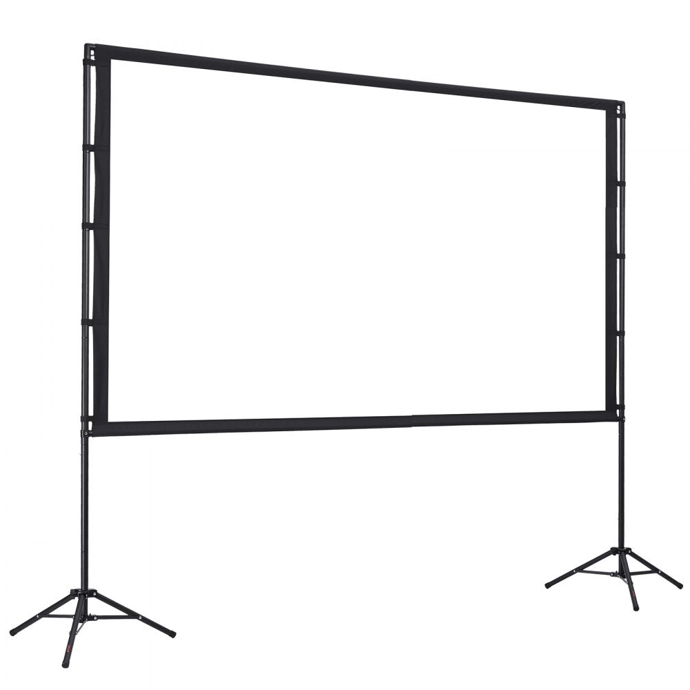 VEVOR Projector Screen with Stand, 100 Inch 160° Wide Angle Indoor Outdoor Projection Screen, 16:9 4K HD Wrinkleless Portable Dual-Tripod Screens with Carry Bag, for Movie Home Theater Presentation