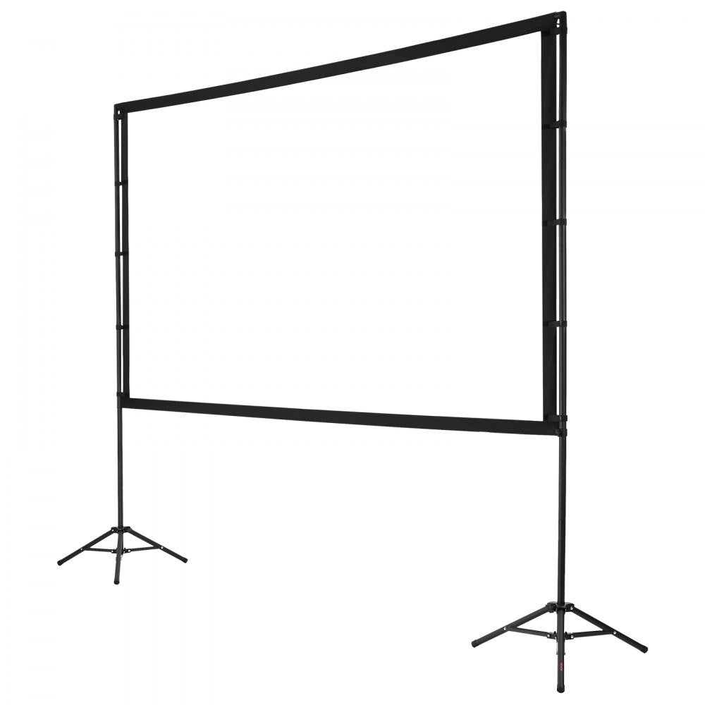 VEVOR Projector Screen with Stand, 100 Inch 160° Wide Angle Indoor Outdoor Projection Screen, 16:9 4K HD Wrinkleless Portable Dual-Tripod Screens with Carry Bag, for Movie Home Theater Presentation