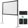 VEVOR Projector Screen with Stand, 80 Inch 160° Wide Angle Indoor Outdoor Projection Screen, 16:9 4K HD Wrinkleless Portable Dual-Stand Screens with Carry Bag, for Movie Home Theater Presentation