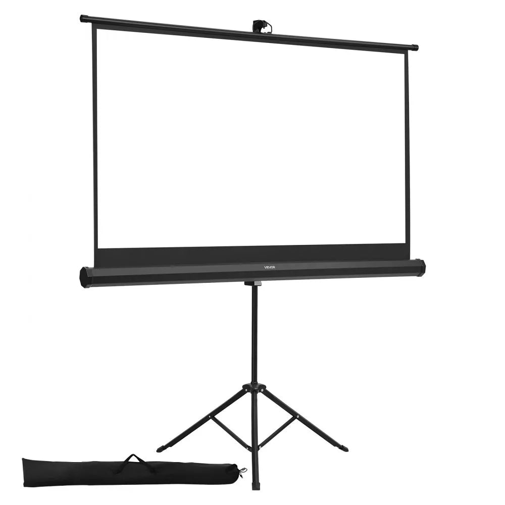 VEVOR Projector Screen with Stand, 60 Inch 160° Wide Angle Indoor Outdoor Projection Screen, 16:9 4K HD Wrinkleless Portable Tripod Screens with Carry Bag, for Movie Home Theater Office Presentation