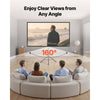 VEVOR Projector Screen with Stand, 80 Inch 160° Wide Angle Indoor Outdoor Projection Screen, 16:9 4K HD Wrinkleless Portable Tripod Screens with Carry Bag, for Movie Home Theater Office Presentation