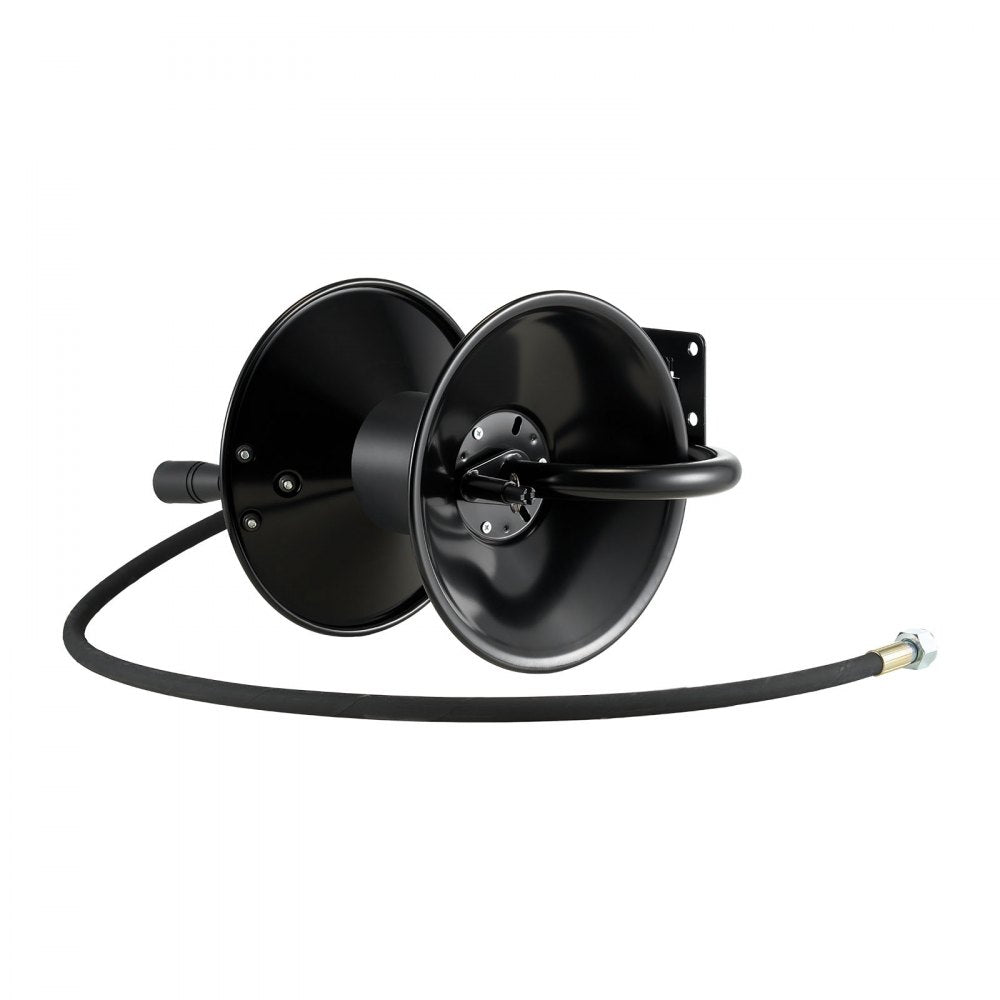 VEVOR Pressure Washer Hose Reel, 50 ft x 3/8 inch Heavy-Duty Steel Bracket-Mounted Pressure Hose Reel, Wall/Floor/Truck Mount, 4000PSI Max, Manual Power Hand Crank for Car/Floor Washing,Garden