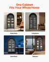 VEVOR arched display cabinet - one cabinet fits your whole home (study room, living room, game room, bedroom)