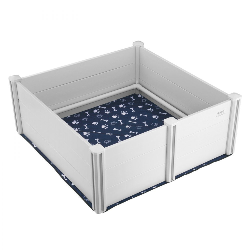 VEVOR Dog Whelping Box, 48 x 48 x 18.1in Whelping Box for Dogs and Puppies, Whelping Pen for Puppies, Dog Birthing Box with Rails and Washable Pee Pad, Whelping Box for Large Breed Dogs, White