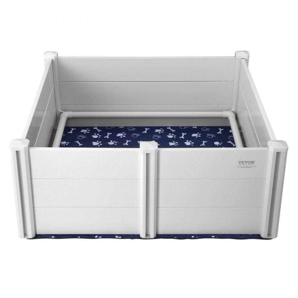 VEVOR Dog Whelping Box, 48 x 48 x 18.1in Whelping Box for Dogs and Puppies, Whelping Pen for Puppies, Dog Birthing Box with Rails and Washable Pee Pad, Whelping Box for Large Breed Dogs, White