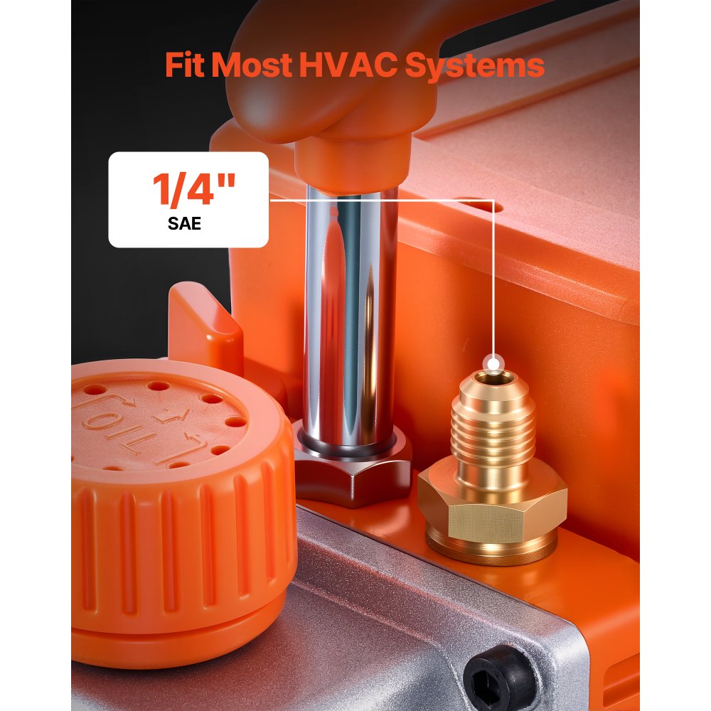 VEVOR AC Vacuum Pump and Gauge Set, 3.5 CFM 1/4 HP, Single Stage Rotary Vane HVAC Vacuum Pump, A/C Manifold Gauge Kit, for R134a R22 R410a R1234YF R32, with Carry Bag, for Auto HVAC Air Conditioning