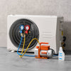 VEVOR AC Vacuum Pump and Gauge Set, 3.5 CFM 1/4 HP, Single Stage Rotary Vane HVAC Vacuum Pump, A/C Manifold Gauge Kit, for R134a R22 R410a R1234YF R32, with Carry Bag, for Auto HVAC Air Conditioning