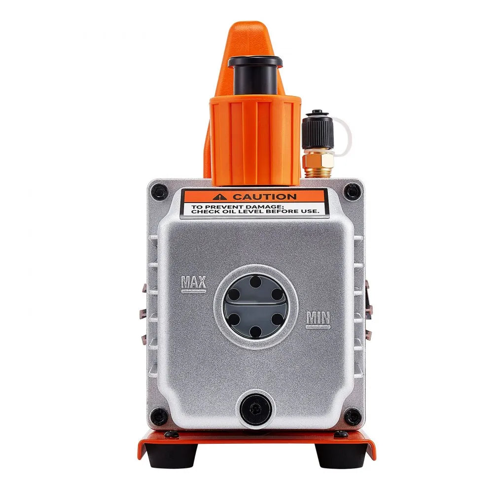 VEVOR 4 CFM AC Vacuum Pump and Gauge Set, 1/3 HP, Single Stage Rotary Vane HVAC Air Vacuum Pump, A/C Refrigerant Manifold Gauge Kit, with Leak Detector, Carry Bag, for R134a R22 R410a Refrigerants