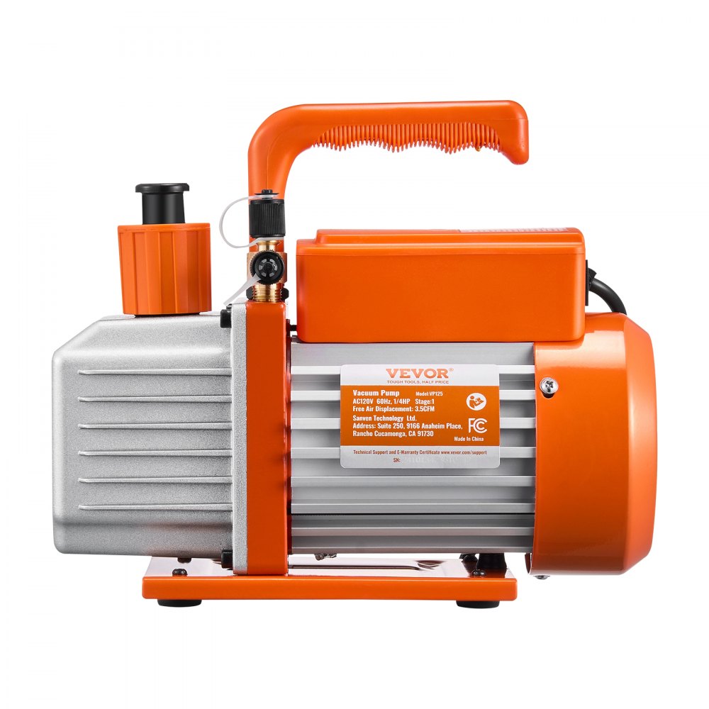 VEVOR Vacuum Pump, 3.5 CFM, HVAC Single Stage Rotary Vane Vacuum Pump, for R134a R22 R410a Systems, Auto AC Vacuum Pump Kit with Oil Bottle, for Automotive Air Conditioner Maintenance Resin Degassing