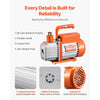 VEVOR 3.5 CFM AC Vacuum Pump and Gauge Set, Single Stage Rotary Vane HVAC Air Vacuum Pump, A/C Refrigerant Manifold Gauge Kit, with Hoses, for R134a, R12, R22, R502a, R410A, R404, R407C Refrigerants
