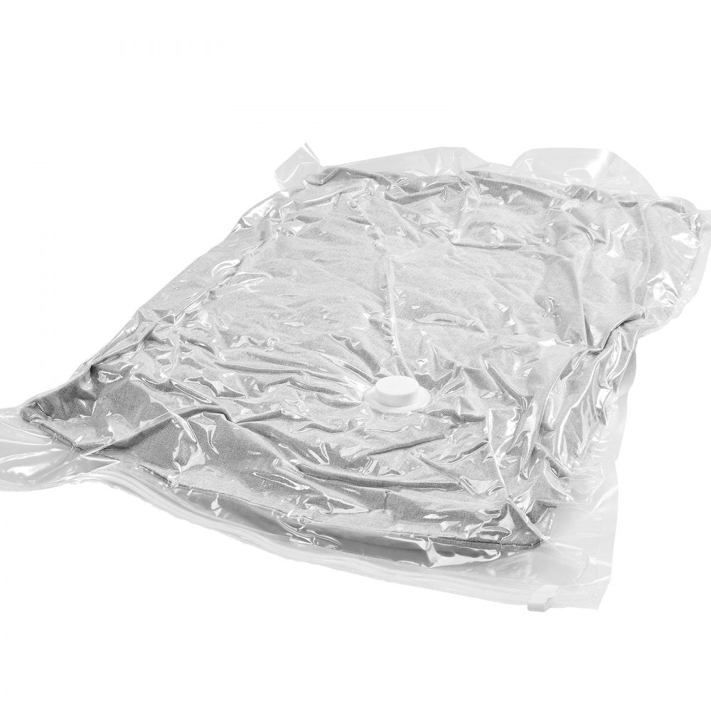 VEVOR Vacuum Storage Bags, 10 Jumbo Space Saver Vacuum Seal Bags, Compression Airtight Space Bags, Zipper Sealer Bags for Clothes, Bedding, Blanket, Pillows, Comforters, Travel (Hand Pump Included)