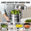VEVOR Steamer Pot 11in/28cm, 5 Tier Steamer Pot for Cooking with 8.5QT Stock Pot, 3 Vegetable Steamers & 2 Steaming Trays, Food-Grade 304 Stainless Steel Food Steamer Cookware for Gas Electric Stove