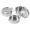 VEVOR Steamer Pot 11in/28cm, 5 Tier Steamer Pot for Cooking with 8.5QT Stock Pot, 3 Vegetable Steamers & 2 Steaming Trays, Food-Grade 304 Stainless Steel Food Steamer Cookware for Gas Electric Stove