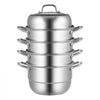 VEVOR Steamer Pot 11.8in/30cm, 5 Tier Steamer Pot for Cooking with 10QT Stock Pot, 3 Vegetable Steamers & 2 Steaming Trays, Food-Grade 304 Stainless Steel Food Steamer Cookware for Gas Electric Stove