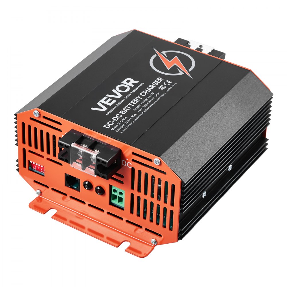 VEVOR 12V 30A DC to DC Battery Charger, 375W, On-Board Battery Charger for Lead-Acid, Lithium, AGM, GEL, and Flooded Batteries, Smart Multi-Stage Charging, for RVs, Commercial Vehicles, Boats, Yachts