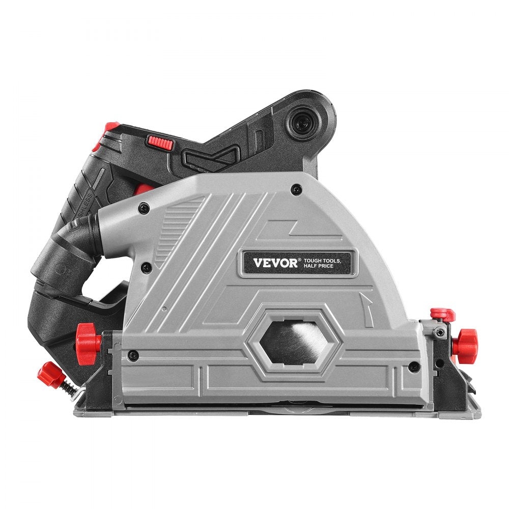 VEVOR Cordless Track Saw, 5-1/2 in Blade, Brushless Plunge Circular Saw Kit, Tracksaw with Hard Case, 2.05 in Cutting Depth, for Wood, Plastic, Metal, Compatible with Makita Batteries (Tool Only)