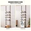 VEVOR Over the Toilet Storage, 4-Tier Adjustable Over Toilet Bathroom Organizer, Low-carbon Steel 53"-132" Tall Storage Shelf Rack, Easy Assembly Laundry Space Saver, for Small Rooms, Fit Most Toilets