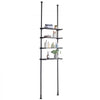VEVOR Over the Toilet Storage, 4-Tier Adjustable Over Toilet Bathroom Organizer, Low-carbon Steel 53"-132" Tall Storage Shelf Rack, Easy Assembly Laundry Space Saver, for Small Rooms, Fit Most Toilets