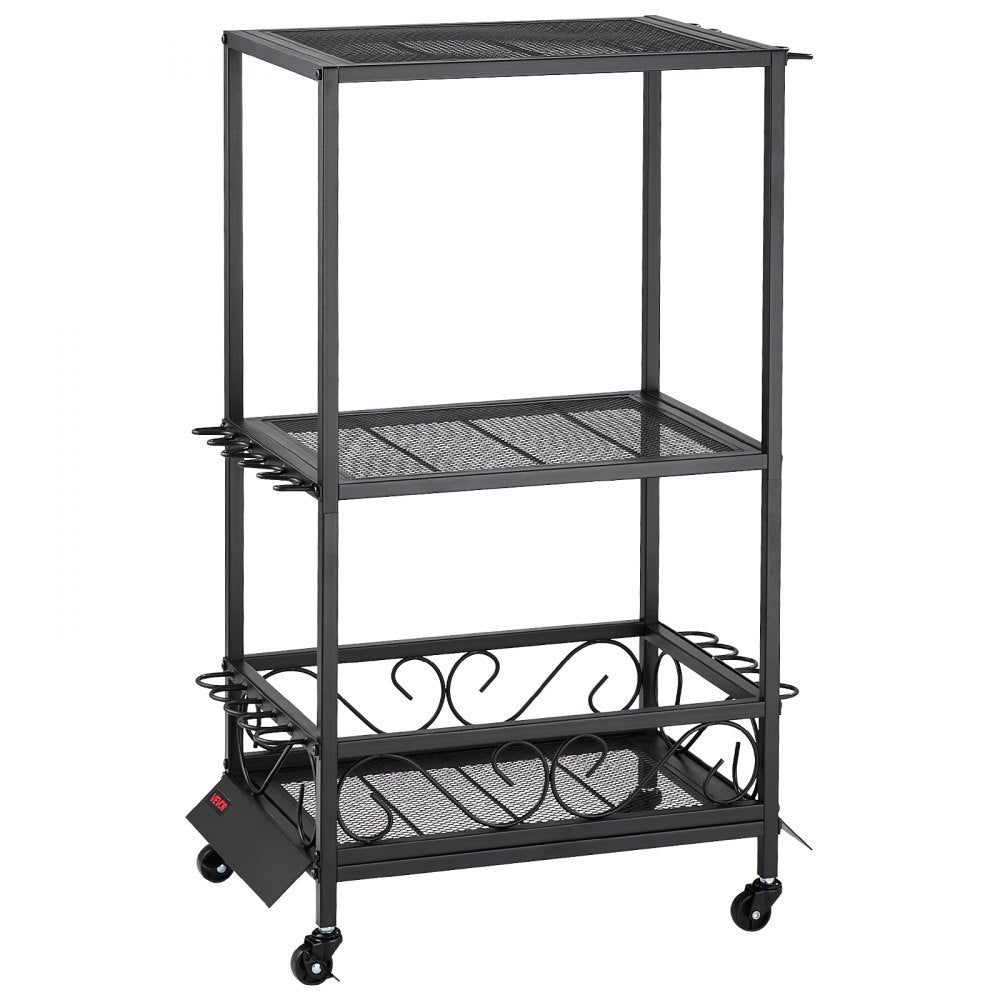 VEVOR Fishing Rod Holder for 10-Rods, Mobile Fishing Pole Rack Cart with Wheels, Fish Gear Equipment Organizer for Garage Home Indoor Use, for Tackle Box Reel Accessories Storage, Gifts for Men