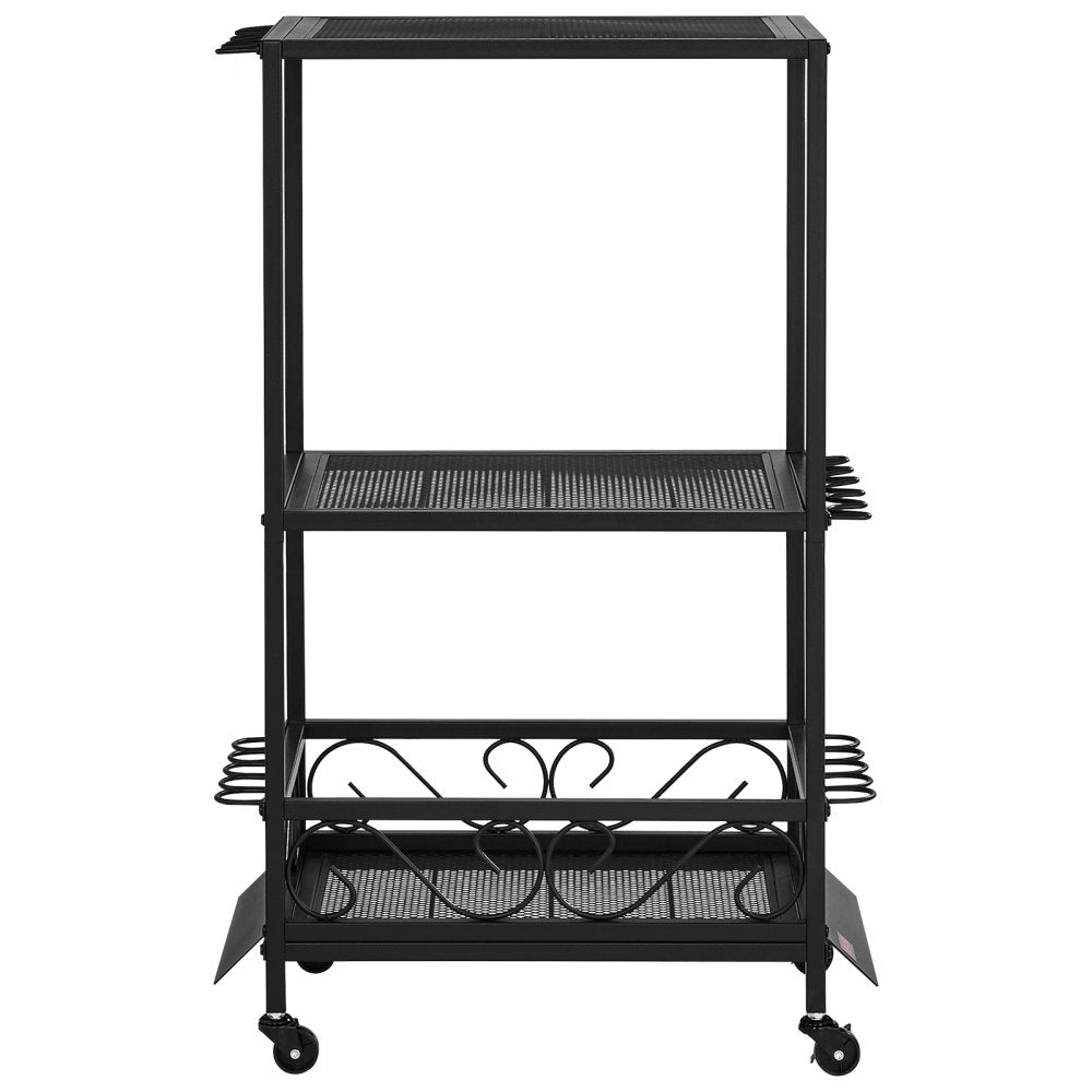 VEVOR Fishing Rod Holder for 10-Rods, Mobile Fishing Pole Rack Cart with Wheels, Fish Gear Equipment Organizer for Garage Home Indoor Use, for Tackle Box Reel Accessories Storage, Gifts for Men