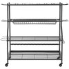VEVOR Fishing Rod Holder for 15-Rods, Mobile Fishing Pole Rack Cart with Wheels, Fish Gear Equipment Organizer for Garage Home Indoor Use, for Tackle Box Reel Accessories Storage, Gifts for Men