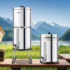 VEVOR Gravity-fed Water Filter System, 2.25G 304 Stainless-Steel Countertop Water Filtration System, Reduces Lead and up to 99% of Chlorine, with 2 Ceramic Carbon Filters, Water Level  Spigot, Stand