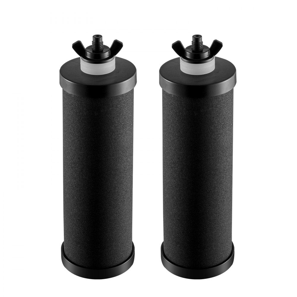 VEVOR Water Filters Replacement, Purification Elements, Activated Carbon Replacement Filters, Easy to Replace Water Filter, Gravity Water Filter System, Compatible with Most Brands, Pack of 2, Black