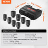 VEVOR Axle Nut Impact Socket Set, 1/2" Drive Deep 12-Point 8-Piece Metric Spindle Nut Socket Set, CR-MO Heat Treated Large Socket Set with Storage Case, Auto Repair, Removing or Installing Axle Nuts