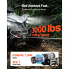 VEVOR 3000 lbs Electric Winch, 12V DC ATV/UTV Winch with Φ3/16 in x 39.4 ft Steel Wire Rope & Wired Remote Control, IP55 Waterproof, Aluminum Housing Fairlead Mount Plate for Towing ATV, Black