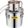 VEVOR Alcohol Still 3Gal/12L Stainless Steel Alcohol Distiller Copper Tube Home Brewing Kit Build-in Thermometer for DIY Whisky Wine Brandy, Silver