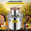 VEVOR Alcohol Still 5Gal/21L, Alcohol Distiller with Circulating Pump, Alcohol Still Copper Tube, Whiskey Distilling Kit with Build-In Thermometer, Whiskey Making Kit for DIY Alcohol, Stainless Steel