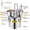 VEVOR Alcohol Still, 5 Gallon, Stainless Steel Alcohol Distiller with Copper Tube & Build-in Thermometer & Water Pump, Double Thumper Keg Home Brewing Kit, for DIY Whiskey Wine Brandy