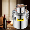 VEVOR Alcohol Still 9.6Gal/38L, Alcohol Distiller with Circulating Pump, Alcohol Still Copper Tube, Whiskey Distilling Kit with Build-In Thermometer, Whiskey Making Kit for DIY Alcohol, Stainless Stee