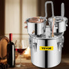 VEVOR Moonshine Still Stainless Steel Water Alcohol Distiller Copper Tube With Circulating Pump Home Brewing Kit Build-in Thermometer for DIY Whisky Wine Brandy Spirits