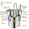 VEVOR Moonshine Still Stainless Steel Water Alcohol Distiller Copper Tube With Circulating Pump Home Brewing Kit Build-in Thermometer for DIY Whisky Wine Brandy Spirits