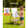 VEVOR Art Easel for Kids, 2-in-1 Wooden Double-Sided Kid's Art Easel with Magnetic Whiteboard & Chalkboard, Adjustable Standing Rotatable Foldable Drawing Board with Painting Accessories for Boy Girl
