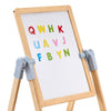 VEVOR Art Easel for Kids, 2-in-1 Wooden Double-Sided Kid's Art Easel with Magnetic Whiteboard & Chalkboard, Adjustable Standing Rotatable Foldable Drawing Board with Painting Accessories for Boy Girl