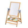 VEVOR Art Easel for Kids, 2-in-1 Wooden Double-Sided Kid's Art Easel with Magnetic Whiteboard & Chalkboard, Adjustable Standing Rotatable Foldable Drawing Board with Painting Accessories for Boy Girl