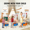 VEVOR Art Easel for Kids, 3-in-1 Wooden Double-Sided Kid's Art Easel with Magnetic Whiteboard, Chalkboard, Paper Roll, Adjustable Standing Drawing Board with Painting Accessories, Storage for Boy Girl