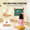 VEVOR Art Easel for Kids, 3-in-1 Wooden Double-Sided Kid's Art Easel with Magnetic Whiteboard, Chalkboard & Paper Roll, Adjustable Standing Drawing Board with Painting Accessories for Boys and Girls