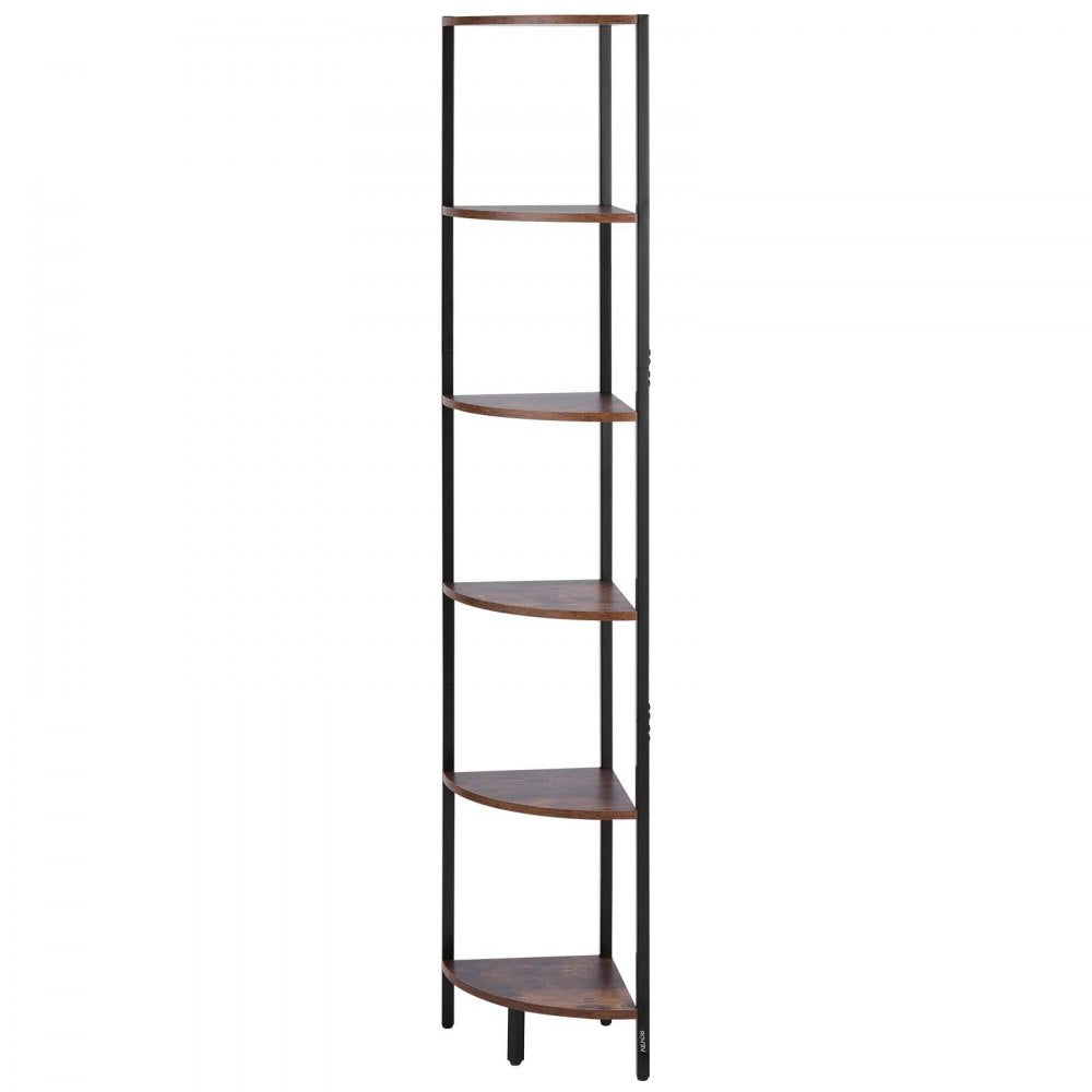 VEVOR 6 Tier Corner Shelf with LED Light, 68" Tall Corner Bookshelf with Storage Shelves for Collectibles, Display Shelf with Multi-color Lights Controlled Via RC/APP for Bedroom, Living Room, Office
