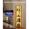 VEVOR 5 Tier Corner Shelf with LED Light, 64" Tall Corner Bookshelf with Storage Shelves for Collectibles, Display Shelf with Multi-color Lights Controlled Via RC/APP for Bedroom, Living Room, Office